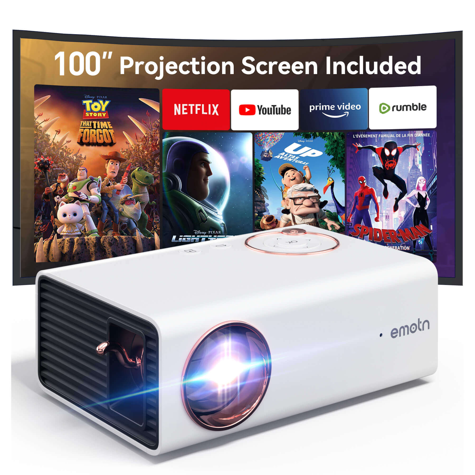 Projecteur Mini Emotn N1 - 1080P, 330 Lumens ISO, WiFi 5G, Bluetooth, Home Cinéma Portable - 1