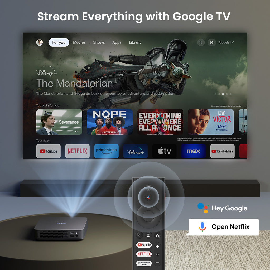 Dangbei Atom Google TV Mini Laser Projector with Built-in Netflix 