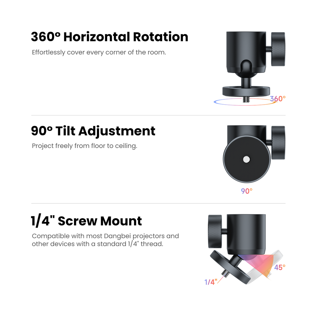 Dangbei Adjustable Projector Ceiling Mount - Universal 1/4