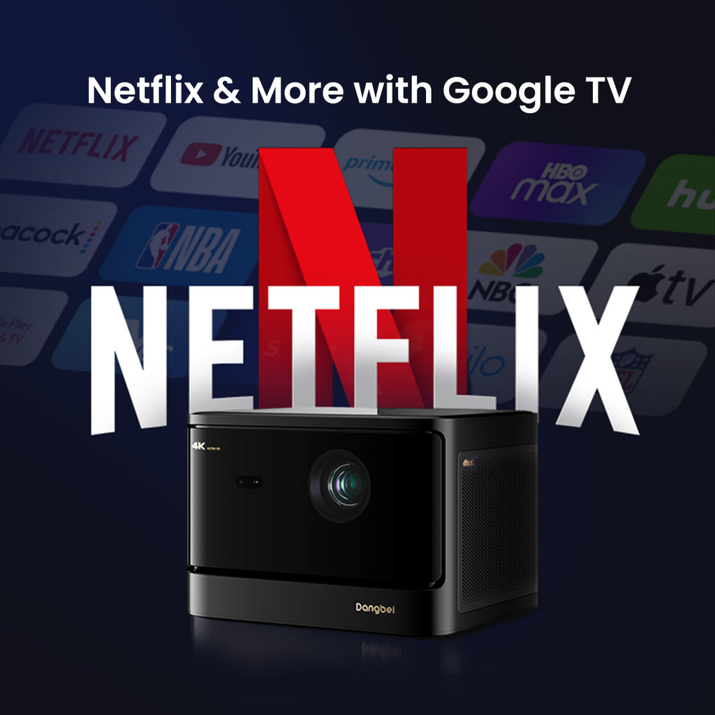 Dangbei DBOX02 4K Laser Projector for Home Theater, Google TV, Auto Fo
