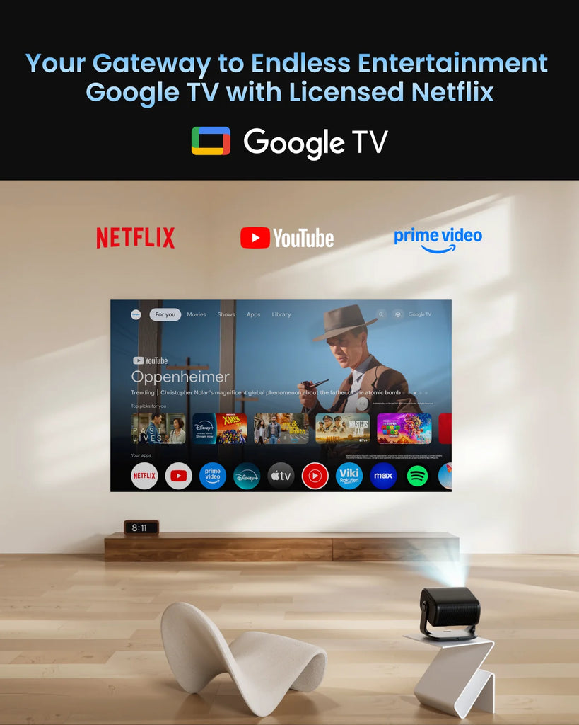 Dangbei MP1 Max Triple Laser 4K – 3100 Lumens, Google TV & Netflix