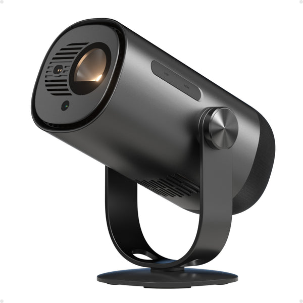 Dangbei Freedo 1080P portable battery-powered projector with integrated tilt stand in Dark Grey.